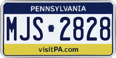 PA license plate MJS2828