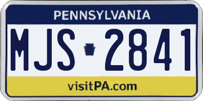 PA license plate MJS2841