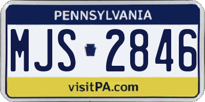 PA license plate MJS2846