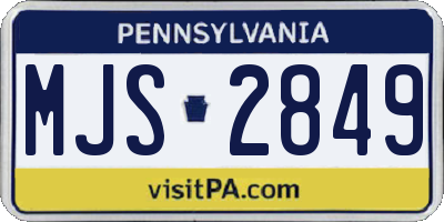 PA license plate MJS2849
