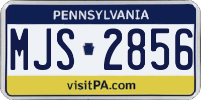 PA license plate MJS2856