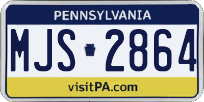 PA license plate MJS2864