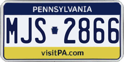 PA license plate MJS2866