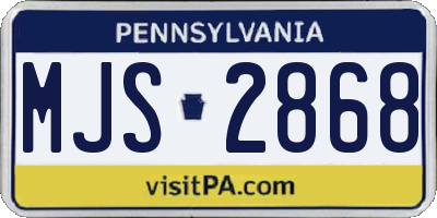 PA license plate MJS2868