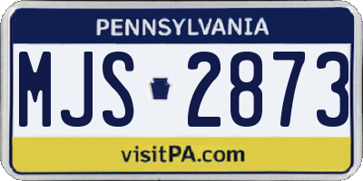 PA license plate MJS2873