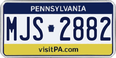 PA license plate MJS2882