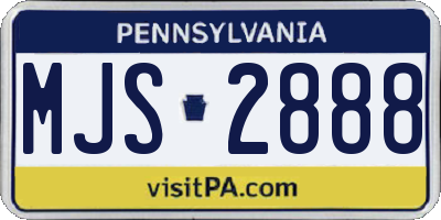 PA license plate MJS2888