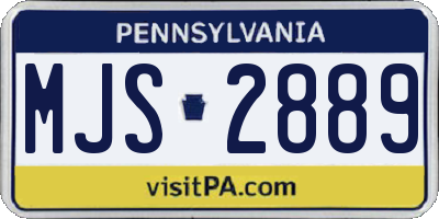 PA license plate MJS2889