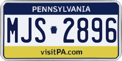 PA license plate MJS2896