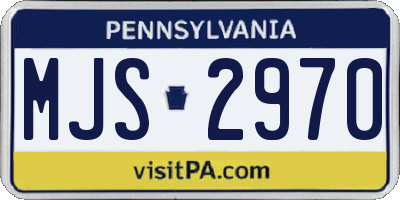 PA license plate MJS2970