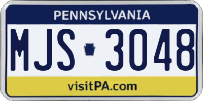 PA license plate MJS3048