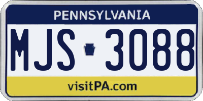 PA license plate MJS3088