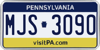PA license plate MJS3090