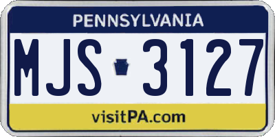 PA license plate MJS3127