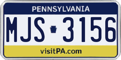PA license plate MJS3156