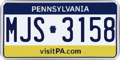 PA license plate MJS3158