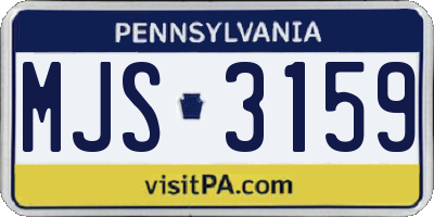 PA license plate MJS3159