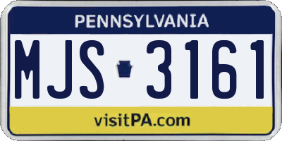 PA license plate MJS3161