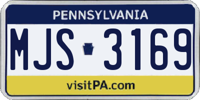 PA license plate MJS3169
