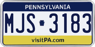 PA license plate MJS3183