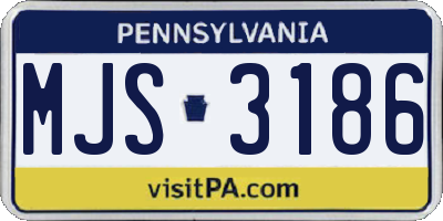 PA license plate MJS3186