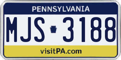 PA license plate MJS3188