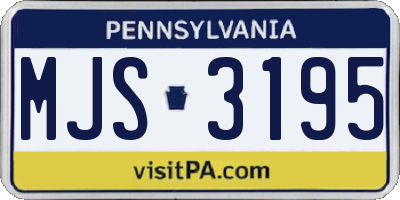 PA license plate MJS3195