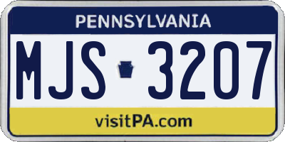 PA license plate MJS3207