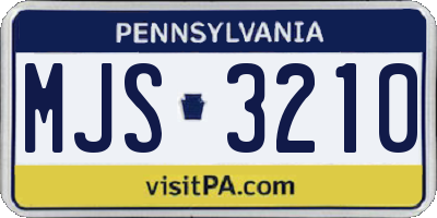 PA license plate MJS3210