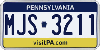 PA license plate MJS3211