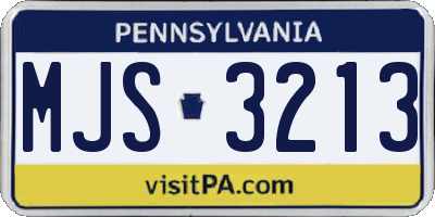 PA license plate MJS3213