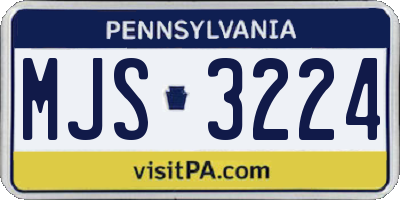 PA license plate MJS3224