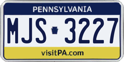 PA license plate MJS3227