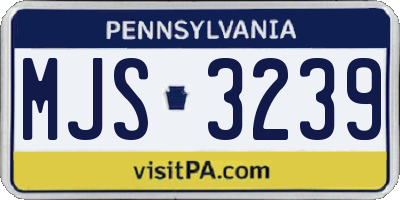 PA license plate MJS3239