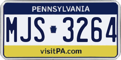 PA license plate MJS3264