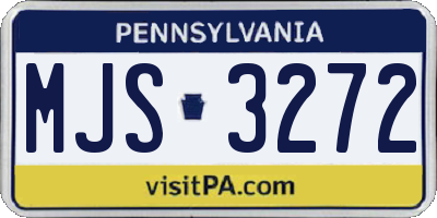 PA license plate MJS3272