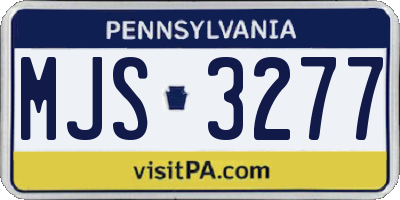 PA license plate MJS3277