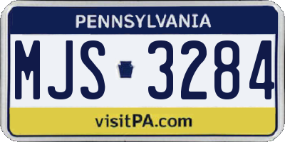 PA license plate MJS3284