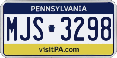 PA license plate MJS3298