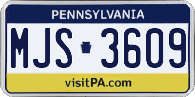 PA license plate MJS3609