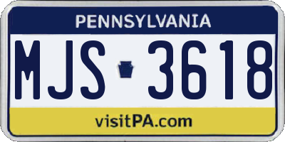 PA license plate MJS3618