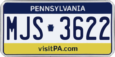 PA license plate MJS3622