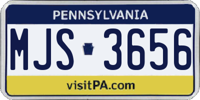PA license plate MJS3656