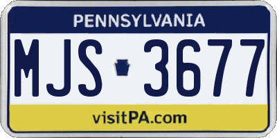 PA license plate MJS3677