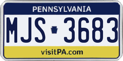 PA license plate MJS3683
