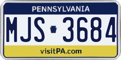 PA license plate MJS3684