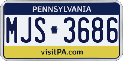 PA license plate MJS3686