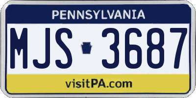 PA license plate MJS3687