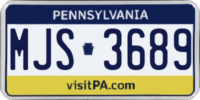 PA license plate MJS3689
