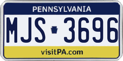 PA license plate MJS3696